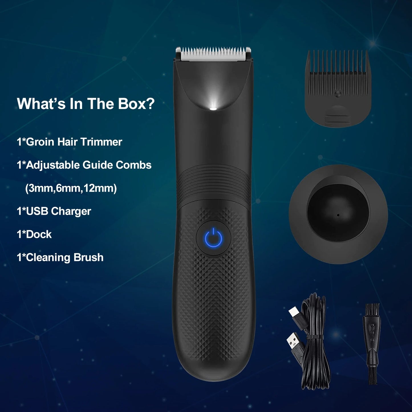 Waterproof Hair Trimmer Ceramic Blade